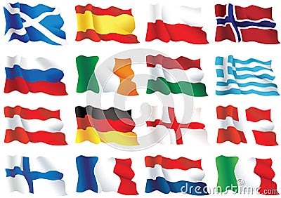 European flags Vector Illustration