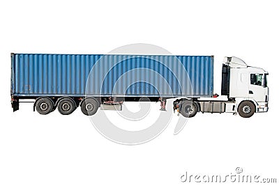 European flatbed 18-wheeler Stock Photo