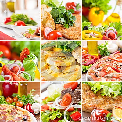 European food collage Stock Photo