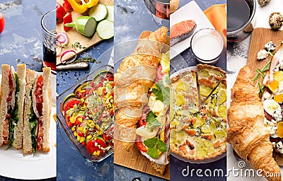 European food photo collage Stock Photo