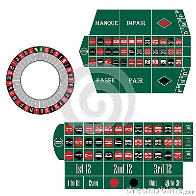 European and french roulette table Stock Photo