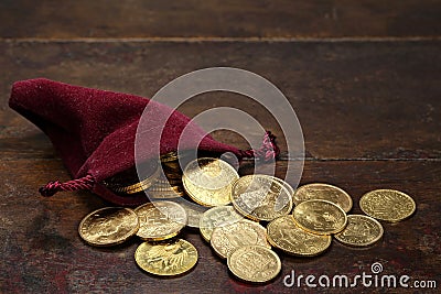 European gold coins Stock Photo