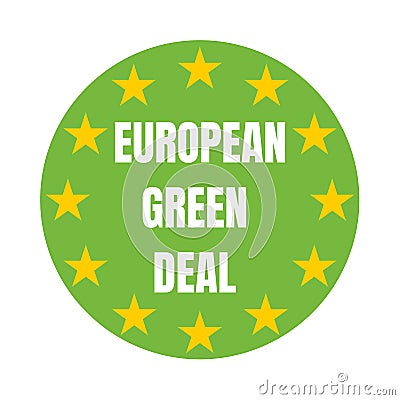 European green deal symbol icon Cartoon Illustration