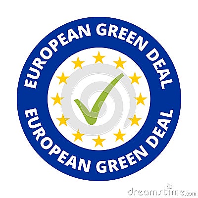 European green deal symbol icon Cartoon Illustration