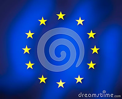 European grunge flag Cartoon Illustration