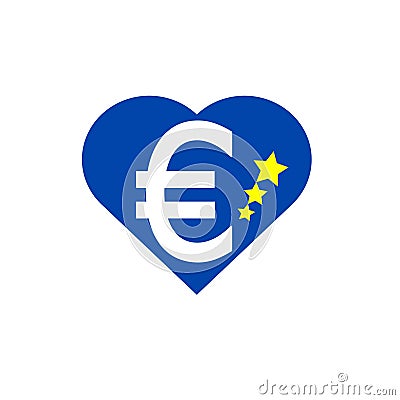 The European heart, the flag of the European Union. Vector Illustration
