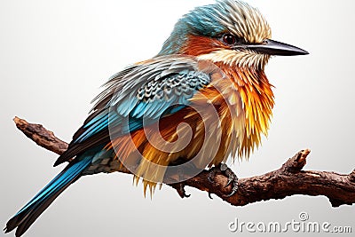 The European Kingfisher (Coracias garrulus) AI Generated Generative AI Stock Photo