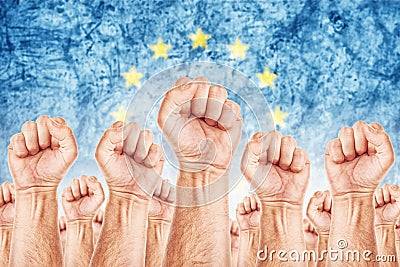 European Labour movement, workers union strike Stock Photo