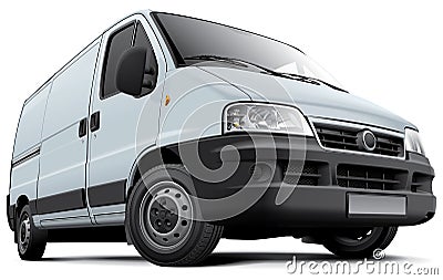 European light commercial vehicle Vector Illustration