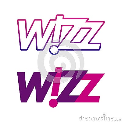 European low cost Wizz Airline logo vector Vector Illustration