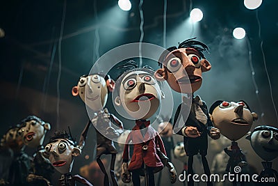European marionette puppets or stop motion movie characters Stock Photo