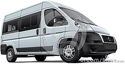 European minibus Vector Illustration