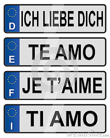 European number love plates Stock Photo