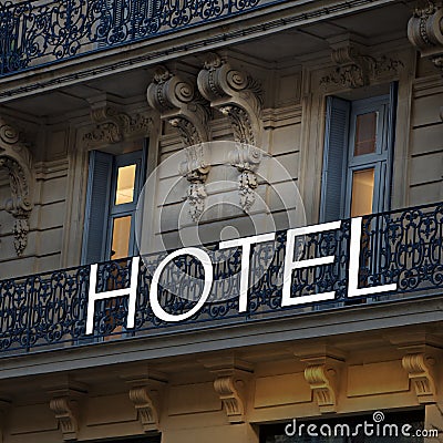 European old hotel Stock Photo