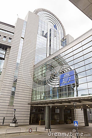 European parliament building in Brussels Editorial Stock Photo