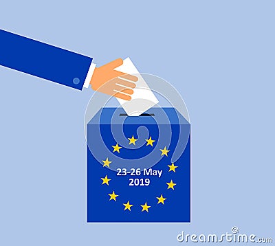 European parliament election in May 2019 Vector Illustration