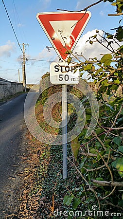 European road signs Stock Photo