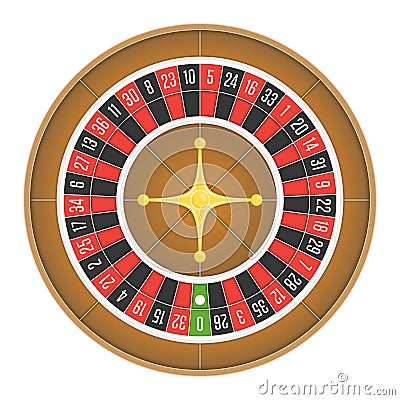 European roulette wheel vector. Vector Illustration