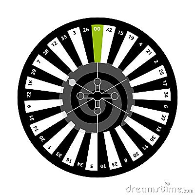 European roulette on white background Vector Illustration