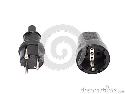 European socket plug isolated on white Stock Photo