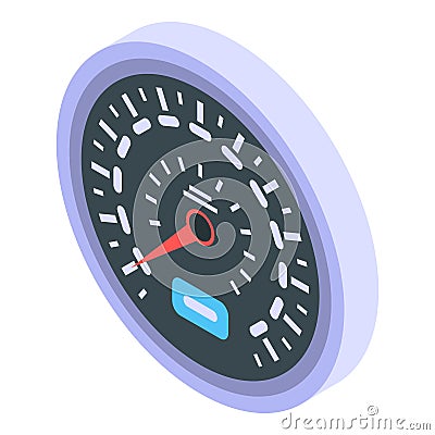 European speedometer icon, isometric style Vector Illustration