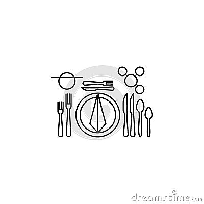 European, table etiquette icon. Can be used for web, logo, mobile app, UI, UX Vector Illustration