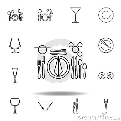 European, table etiquette icon. Set can be used for web, logo, mobile app, UI, UX on white background Stock Photo