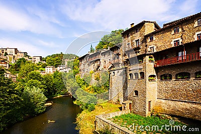 European town. Rupit, Spain Stock Photo