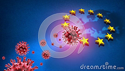 European Union Coronavirus Outbreak Cartoon Illustration