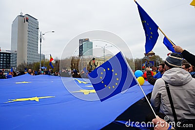 European Union day anniversary in Bucharest, Romania Editorial Stock Photo