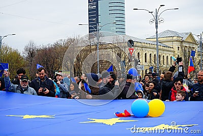 European Union day anniversary in Bucharest, Romania Editorial Stock Photo