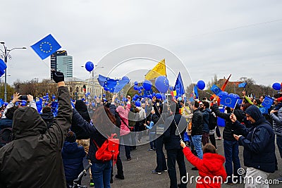 European Union day 60 years anniversary in Bucharest, Romania Editorial Stock Photo