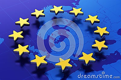 European Union flag Cartoon Illustration
