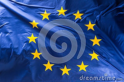 European Union flag. EU Flag blowing in the wind Stock Photo