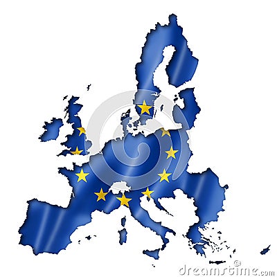 European union flag map Stock Photo