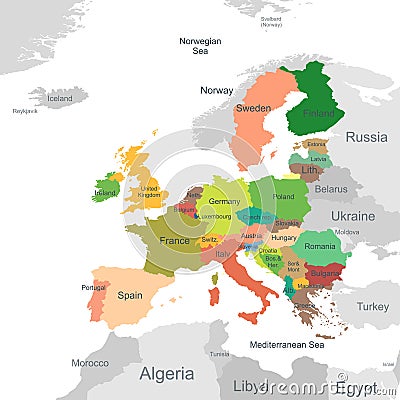 European Union map Vector Illustration