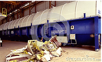 The European Union Space Mission in Kourou, South America: A huge transporter for the space shuttle Editorial Stock Photo