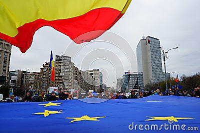 European Union 60 years anniversary, Bucharest, Romania Editorial Stock Photo