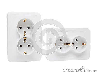 European 220V electric wall socket Stock Photo