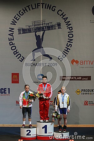 European Weightlifting Championship, Bucharest, Romania, 2009 Editorial Stock Photo