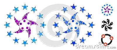 Europeans Collaboration Mosaic Icon of Circle Dots Vector Illustration