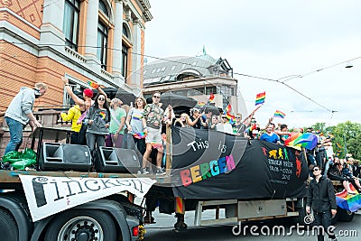 Europride parade in Oslo bergen Editorial Stock Photo