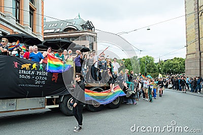 Europride parade in Oslo from bergen Editorial Stock Photo