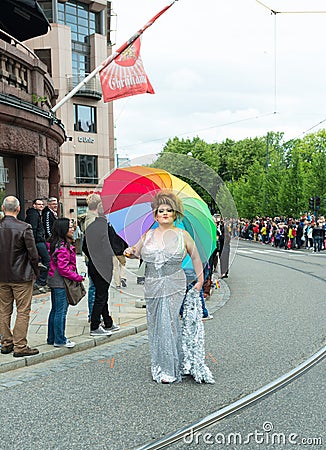 Europride parade in Oslo best lady Editorial Stock Photo