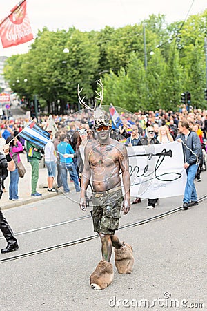 Europride parade in Oslo elk man Editorial Stock Photo