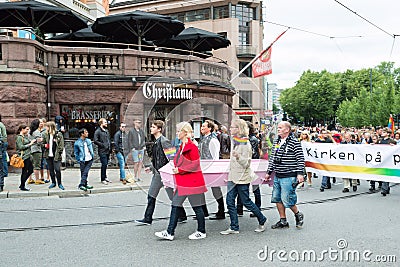 Europride parade in Oslo pink coffin Editorial Stock Photo