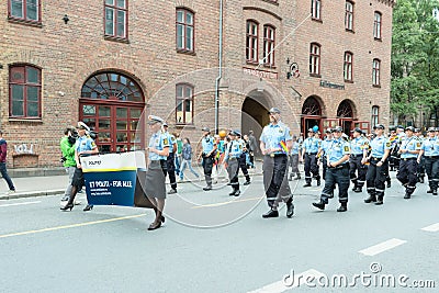Europride parade in Oslo police politi Editorial Stock Photo