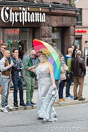 Europride parade in Oslo umbrella Editorial Stock Photo
