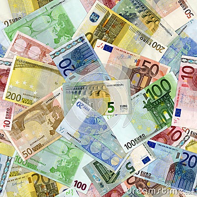 Euros bills seamless pattern Stock Photo