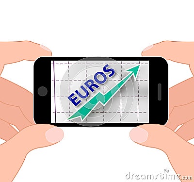 Euros Graph Displays Growth Of European Economy Stock Photo